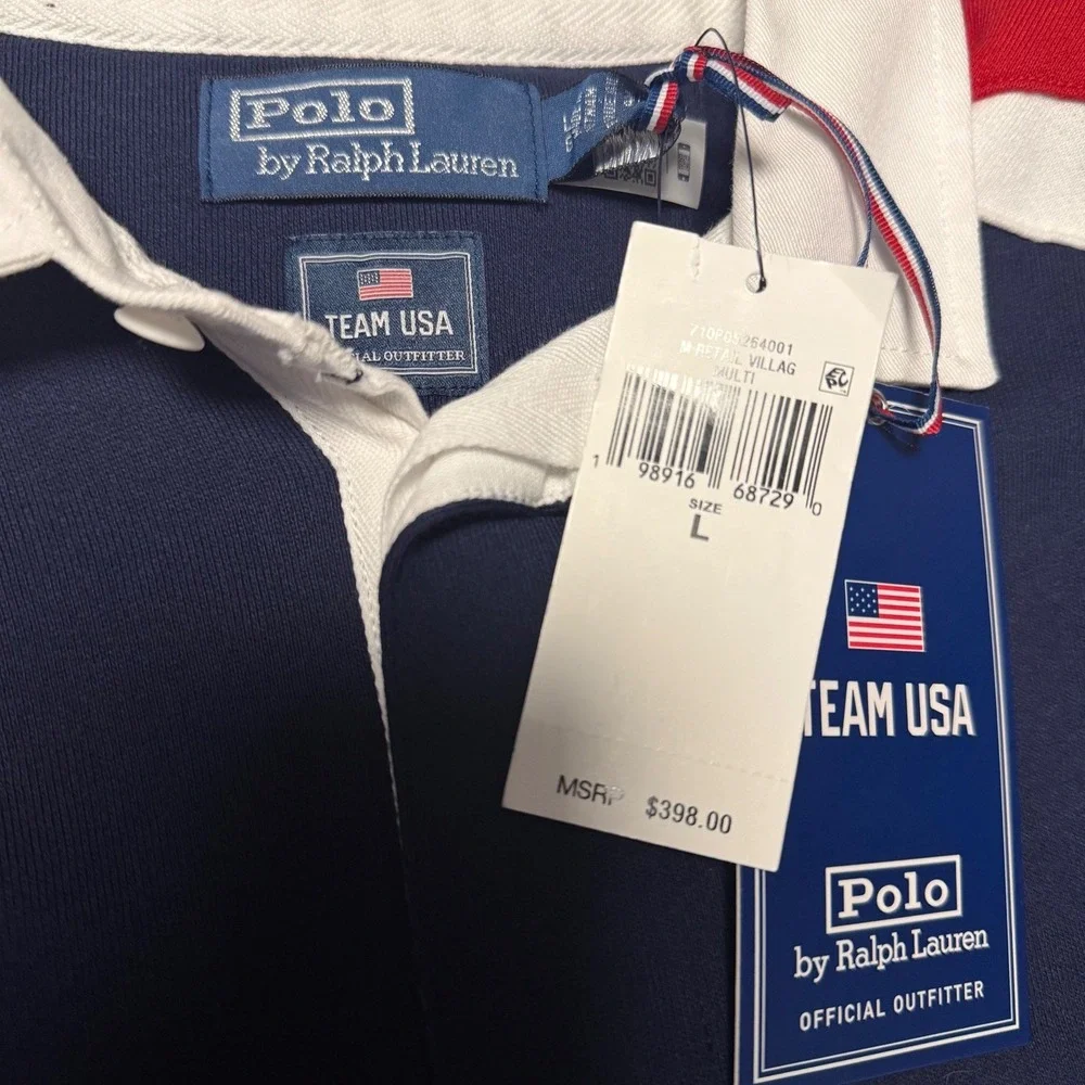 NWT Polo Ralph Lauren Team USA 2026 Olympic Rugby Shirt Mens Large